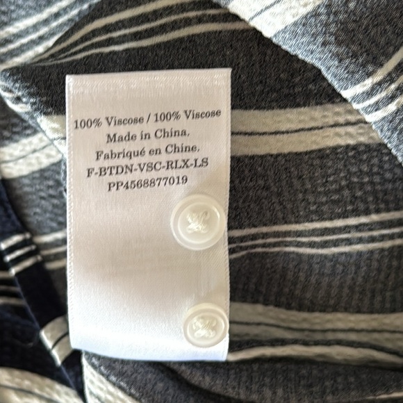 Everlane Navy and White Striped Casual Shirt Size 0 - Picture 5 of 7
